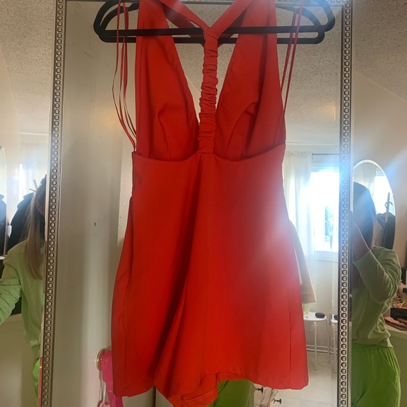 ASOS Red Halter Rhomper - Picture 2 of 2